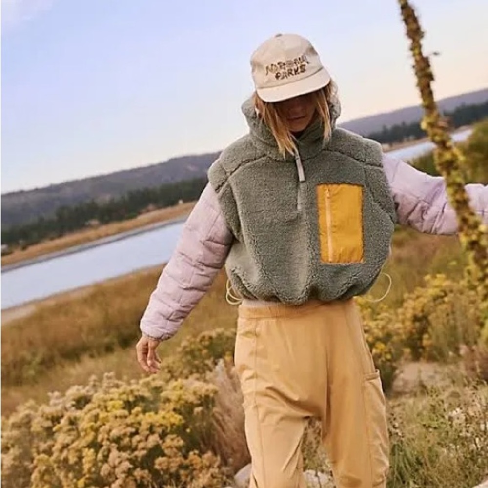 Free People scenic route colorblock 1/2 zip